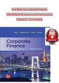 TEST BANK For Corporate Finance&comma; 13th Edition By Stephen Ross&comma; Randolph Westerfield&comma; Verified Chapters 1 - 31&comma; Complete Newest Version