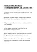 WGU C213 FINAL EXAM 2026 COMPREHENSIVE STUDY AND ANSWER GUIDE