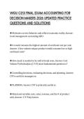 WGU C213 FINAL EXAM ACCOUNTING FOR DECISION MAKERS 2026 UPDATED PRACTICE QUESTIONS AND SOLUTIONS