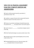 WGU C214 OA FINANCIAL MANAGEMENT EXAM 2026 COMPLETE QUESTION AND ANSWER REVIEW