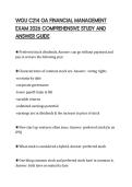 WGU C214 OA FINANCIAL MANAGEMENT EXAM 2026 COMPREHENSIVE STUDY AND ANSWER GUIDE