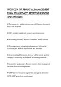 WGU C214 OA FINANCIAL MANAGEMENT EXAM 2026 UPDATED REVIEW QUESTIONS AND ANSWERS