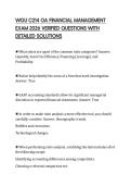 WGU C214 OA FINANCIAL MANAGEMENT EXAM 2026 VERIFIED QUESTIONS WITH DETAILED SOLUTIONS