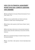 WGU C214 OA FINANCIAL MANAGEMENT RETAKE EXAM 2026 COMPLETE QUESTIONS WITH ANSWERS