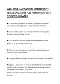 WGU C214 OA FINANCIAL MANAGEMENT RETAKE EXAM 2026 FULL PREPARATION WITH CORRECT ANSWERS