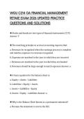WGU C214 OA FINANCIAL MANAGEMENT RETAKE EXAM 2026 UPDATED PRACTICE QUESTIONS AND SOLUTIONS
