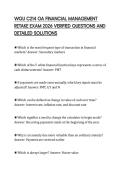 WGU C214 OA FINANCIAL MANAGEMENT RETAKE EXAM 2026 VERIFIED QUESTIONS AND DETAILED SOLUTIONS