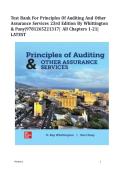Test Bank For Principles of Auditing and Other Assurance Services 23rd Edition by Whittington & Pany&vert;9781265221317&vert; All Chapters 1-21&vert; LATEST