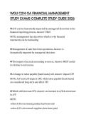 WGU C214 OA FINANCIAL MANAGEMENT STUDY EXAMS COMPLETE STUDY GUIDE 2026