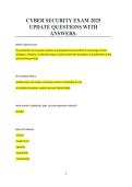 CYBER SECURITY EXAM 2025 UPDATE QUESTIONS WITH ANSWERS&period;