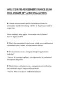 WGU C214 PRE-ASSESSMENT FINANCE EXAM 2026 ANSWER KEY AND EXPLANATIONS