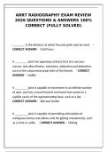 ARRT Radiography Exam Review 2026 questions & answers 100&percnt; correct &lpar;fully solved&rpar;