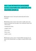 WGU C468 INFORMATION MANAGEMENT ACTUAL EXAM PAPER 2026 QUESTIONS WITH SOLUTIONS GRADED A&plus;