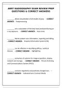 ARRT Radiography Exam Review prep questions & correct answers
