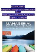 SOLUTION MANUAL Managerial Accounting Tools for Business Decision Making 9th Edition by Jerry J&period; Weygandt&comma; Paul D&period; Kimmel All Chapters 1-14&comma; Complete