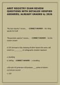 ARRT Registry Exam Review 2026&colon; 100&percnt; Verified Questions & Answers &vert; Graded A&plus;