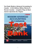 Test Bank for Modern Advanced Accounting in Canada 11th Edition&comma; Hilton&comma; Murray & Herauf&comma; Canada&rpar; &ndash; Complete MCQs & Short Answer Questions by Chapter