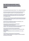 Nur-100 fundamentals exam 1 Questions And Answers &vert;Latest Update