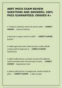 ARRT MOCK EXAM review questions and answers&semi; 100&percnt; pass guaranteed&semi; graded a&plus;