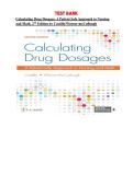 Test Bank for Calculating Drug Dosages&colon; A Patient-Safe Approach to Nursing and Math&comma; 2nd Edition by Castillo & Werner-McCullough &ndash; Complete and Fully Covered Content&period;