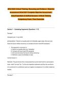 WGU D265 Critical Thinking&colon; Reasoning and Evidence &vert; Objective Assessment 2026&sol;2027 Complete Objective Assessment &vert; Actual Questions & Verified Answers &vert; Critical Thinking Competency Exam &vert; Pass Guarantee