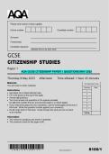 AQA GCSE CITIZENSHIP PAPER 1 QUESTIONS MAY 2025