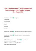Nurs 110 Exam 1 Study Guide Questions and Correct Answers with Complete Solutions &vert; New Update 2026