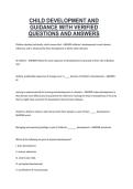 Child Development and Guidance &ndash; Verified Questions and Answers Study Material