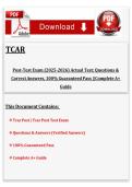 TCAR  Post-Test Exam &lpar;2025-2026&rpar; Actual Test&semi; Questions & Correct Answers&comma; 100&percnt; Guaranteed Pass &vert;&vert;Complete A&plus; Guide