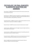 Psychology 100 &ndash; Final Exam&comma; Introduction to Psychology&comma; Academic Year Unknown &ndash; Elaborated Exam Questions and Model Answers