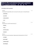 Medical office procedures final exam questions with complete solutions 2025&sol;2026