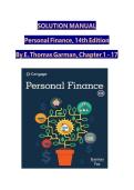 Solution Manual For Personal Finance 14th Edition&comma; by E&period; Thomas Garman&period; Latest 2025