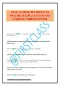BASIC WASTEWATER OPERATOR PRACTICE EXAM QUESTIONS AND ANSWERS&period; VERIFIED 2025&sol;2026