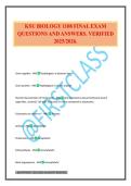 KSU BIOLOGY 1108 FINAL EXAM QUESTIONS AND ANSWERS&period; VERIFIED 2025&sol;2026