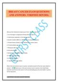 BREAST CANCER EXAM QUESTIONS AND ANSWERS&period; VERIFIED 2025&sol;2026&period;