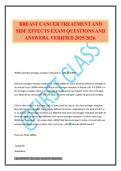 BREAST CANCER TREATMENT AND SIDE EFFECTS EXAM QUESTIONS AND ANSWERS&period; VERIFIED 2025&sol;2026&period;