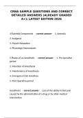 Certified Registered Nurse Anesthetist &lpar;CRNA&rpar; Sample Questions and Detailed Answers&comma; 2026 &ndash; Latest Edition Complete Review Material