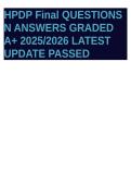 HPDP Final QUESTIONS N ANSWERS GRADED A&plus; 2025&sol;2026 LATEST UPDATE PASSED