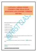 CAPTAINS CAREER COURSE - COMMON CORE FINAL EXAM QUESTIONS AND ANSWERS&period; VERIFIED 2025&sol;2026&period;