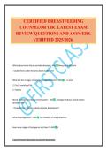 CERTIFIED BREASTFEEDING COUNSELOR CBC EXAM QUESTIONS AND ANSWERS&period; VERIFIED 2025&sol;2026&period;