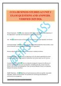 CCEA BUSINESS STUDIES A2 UNIT 1 EXAM QUESTIONS AND ANSWERS&period; VERIFIED 2025&sol;2026&period;