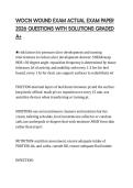 WOCN WOUND EXAM ACTUAL EXAM PAPER 2026 QUESTIONS WITH SOLUTIONS GRADED A&plus;