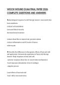 WOCN WOUND EXAM FINAL PAPER 2026 COMPLETE QUESTIONS AND ANSWERS