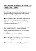 WOCN WOUND EXAM PRACTICE PAPER 2026 COMPLETE SOLUTIONS