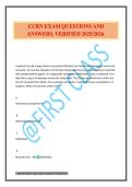 CCRN EXAM QUESTIONS AND ANSWERS&period; VERIFIED 2025&sol;2026&period;