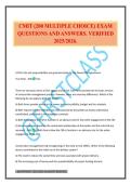CMIT &lpar;200 MULTIPLE CHOICE&rpar; EXAM QUESTIONS AND ANSWERS&period; VERIFIED 2025&sol;2026&period;