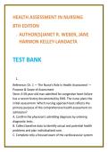 Health Assessment in Nursing 8e&colon; Chapter Study Guide & Practice Question Bank