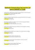 Nightingale College Pathophysiology &ndash; Final Exam Questions and Answers 2026&ndash;2027 &vert; Comprehensive nursing pathophysiology study guide for an A&plus; grade