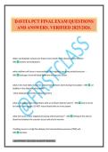 DAVITA PCT FINAL EXAM QUESTIONS AND ANSWERS&period; VERIFIED 2025&sol;2026&period;