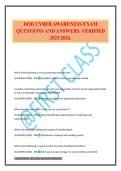 DOD CYBER AWARENESS EXAM QUESTIONS AND ANSWERS&period; VERIFIED 2025&sol;2026&period;